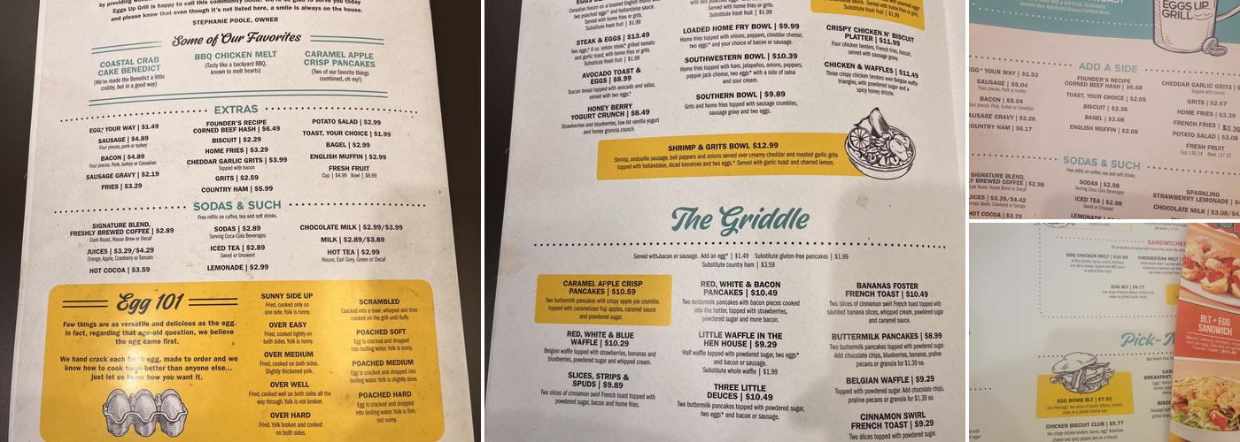 Eggs Up Grill Menu