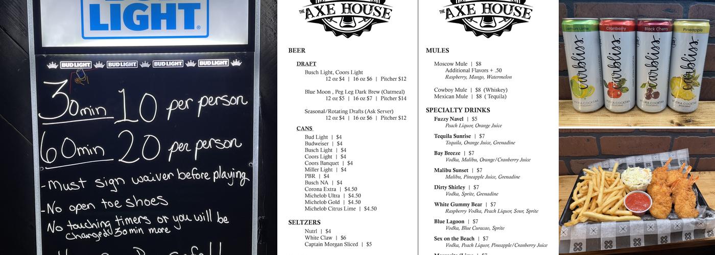 The Axe House Menu