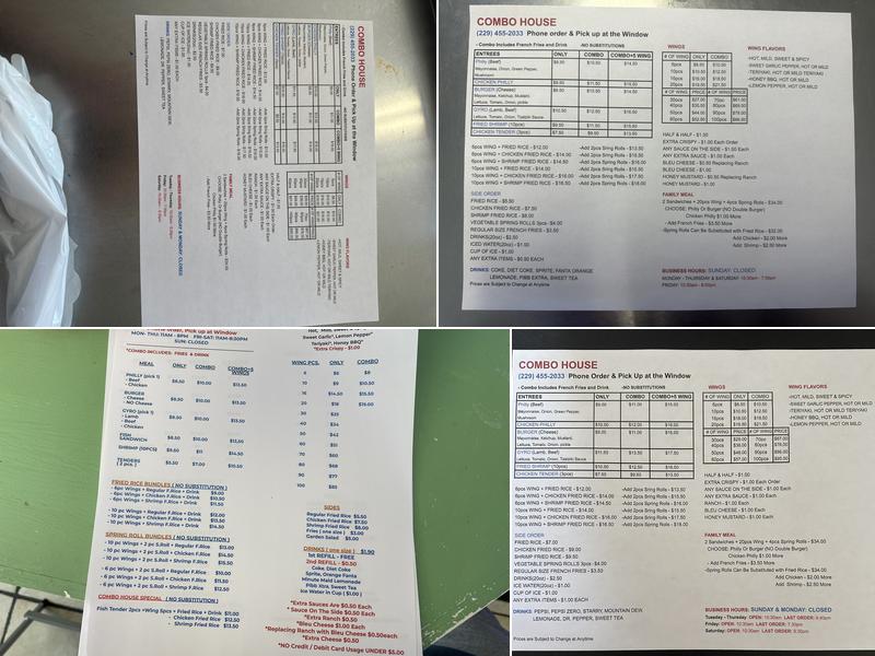 Combo House Menu