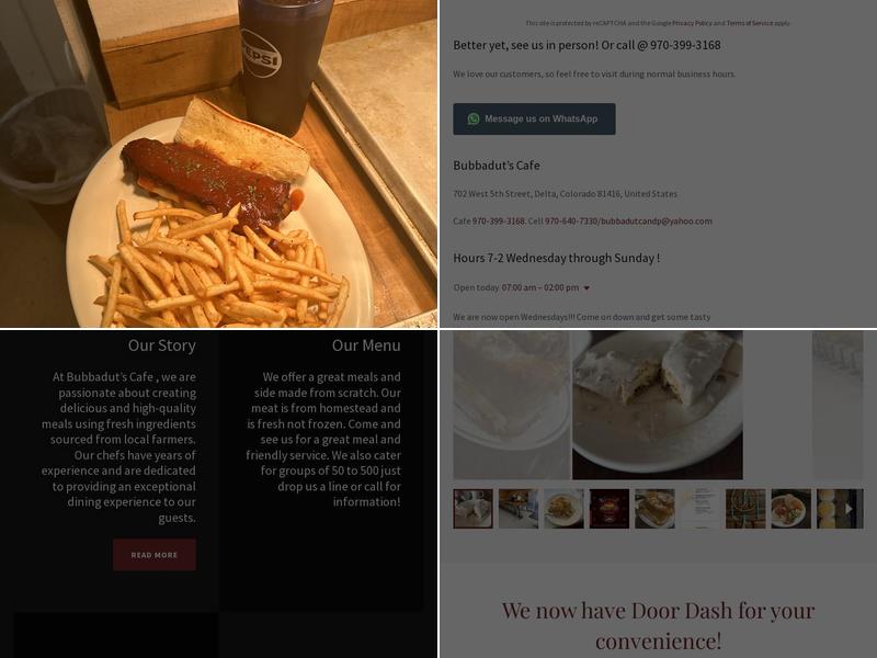 Bubbaduts Café Menu