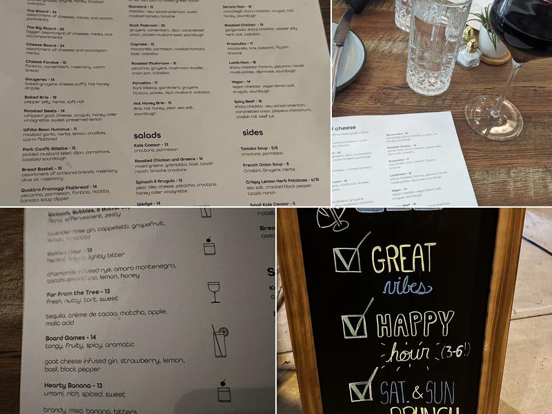 Bread Cheese Wine Menu