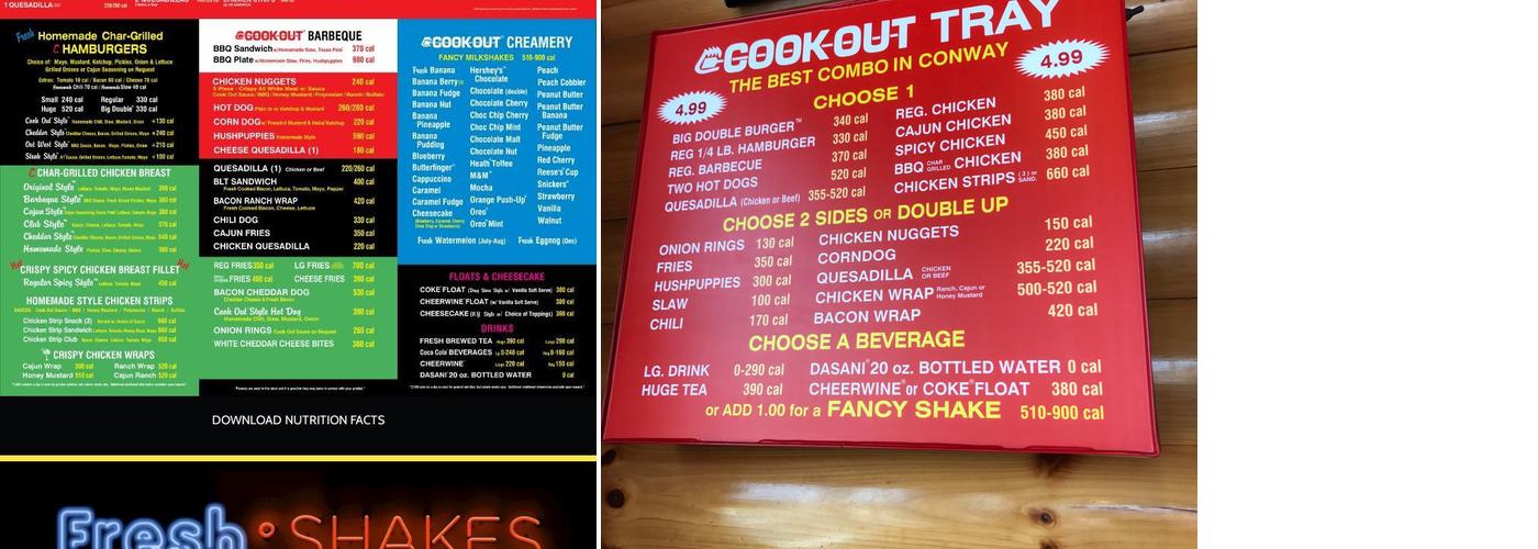 Cook Out Menu