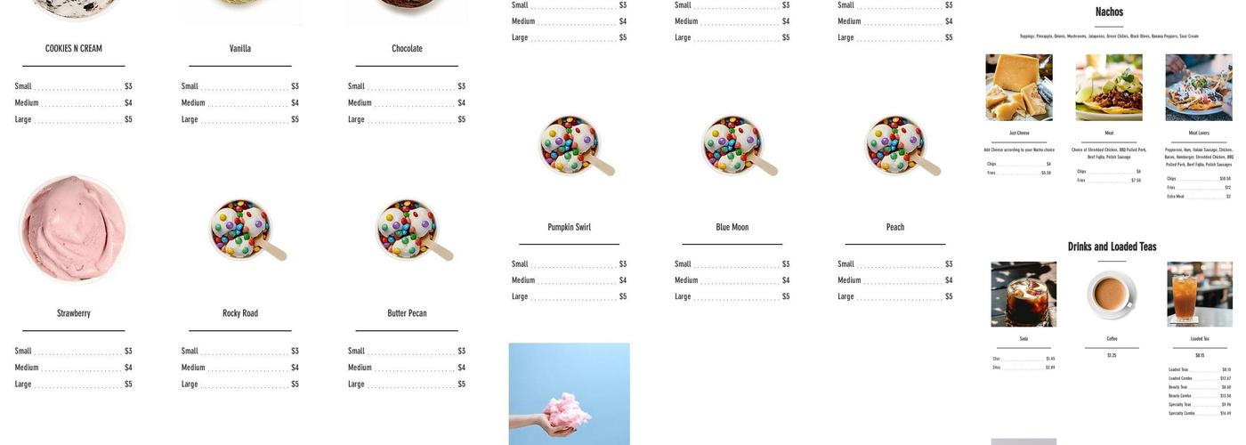 Mason's Endzone Menu