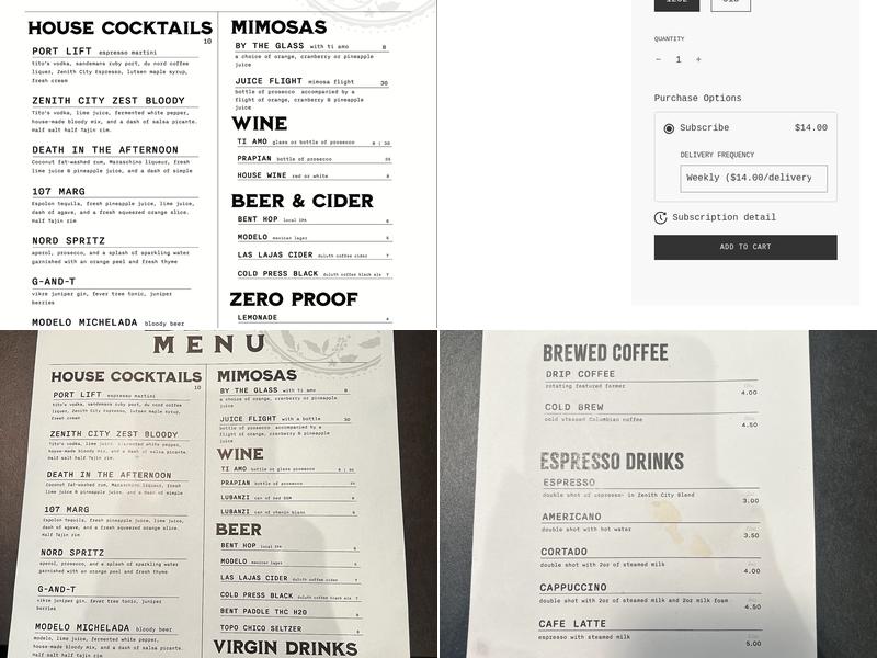 Kitchen & Bar at Duluth Coffee Company Menu