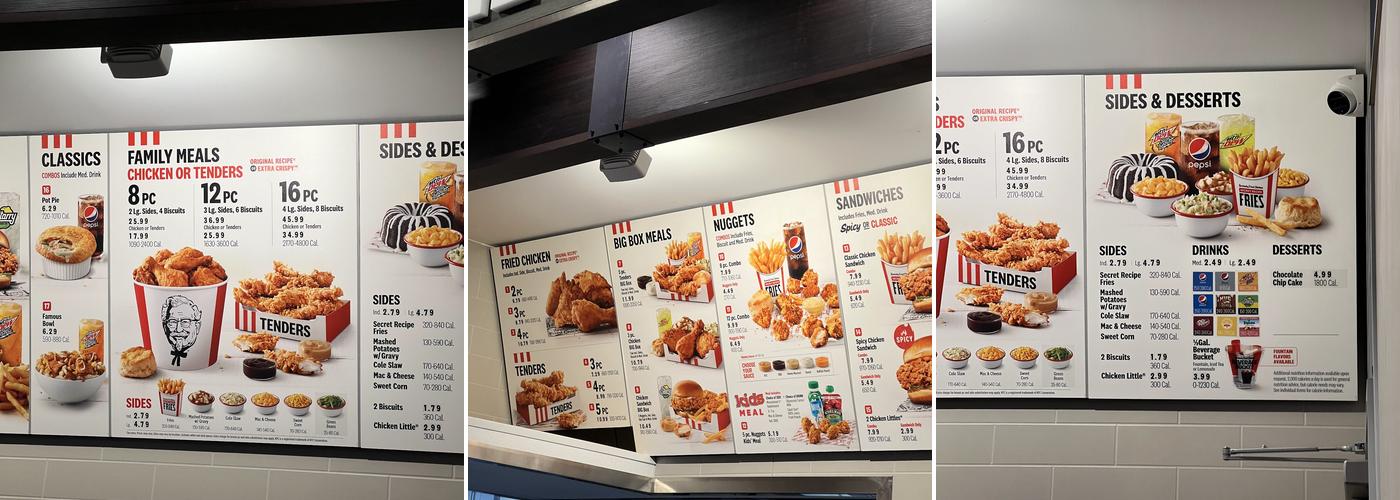 KFC Menu