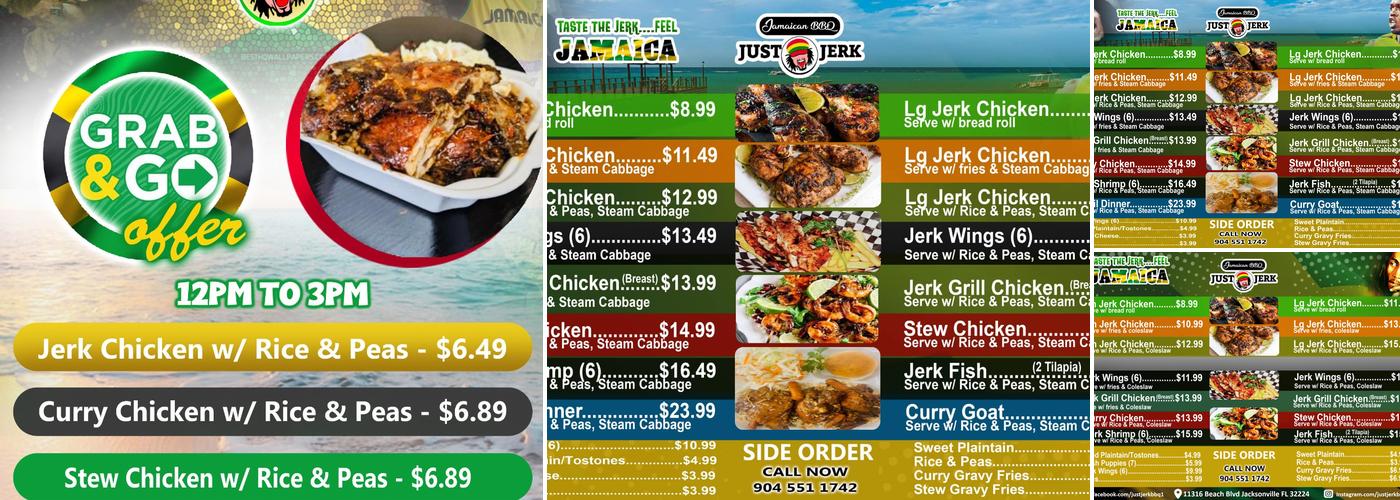 Just Jerk Jamaican BBQ Menu