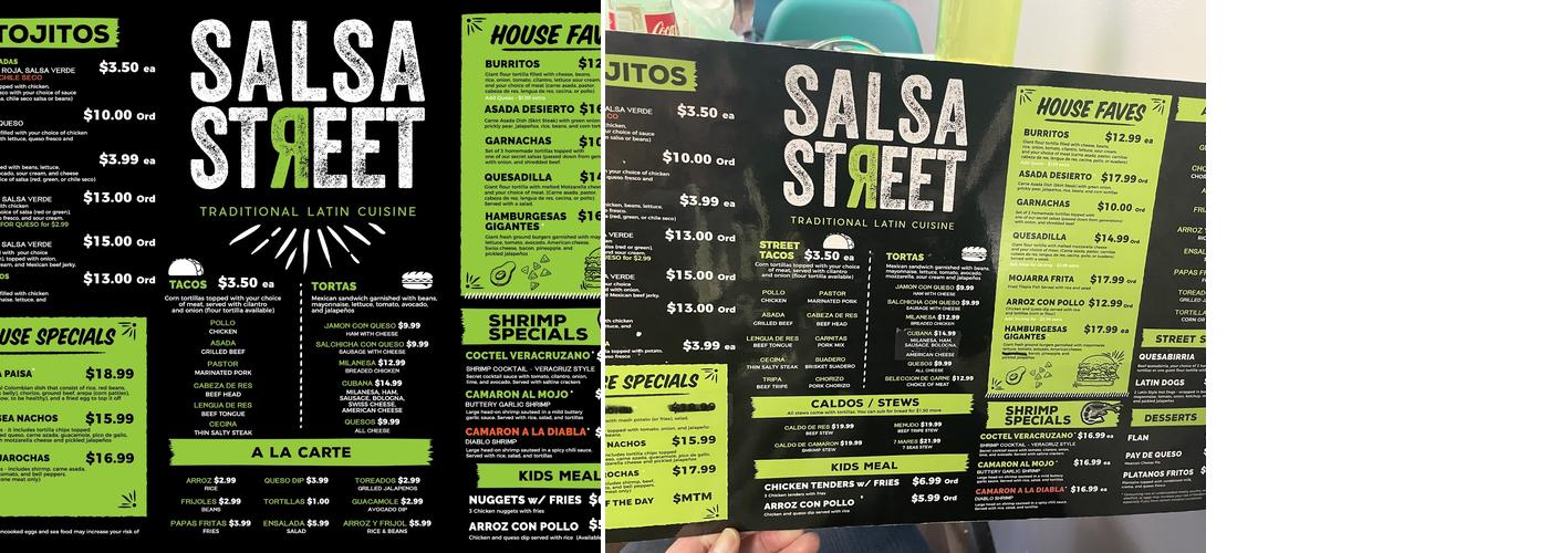 Salsa Street Menu