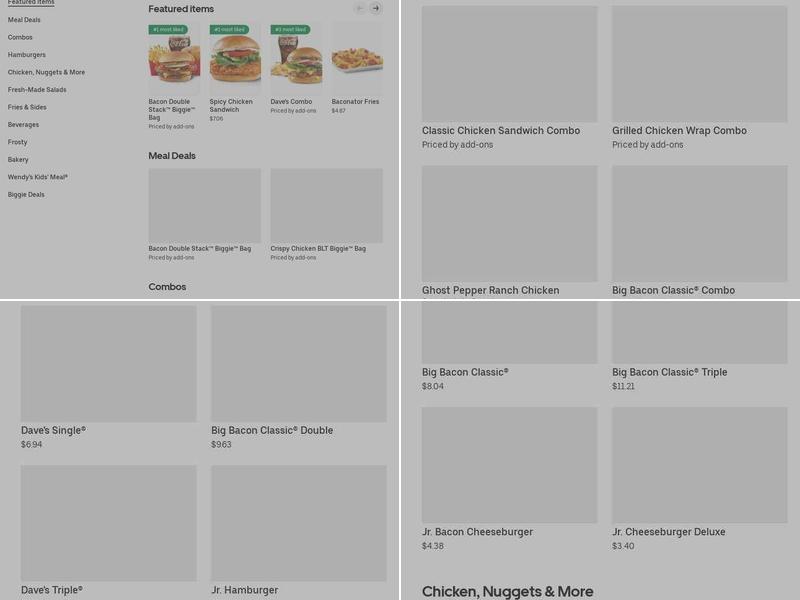 Wendy's Menu