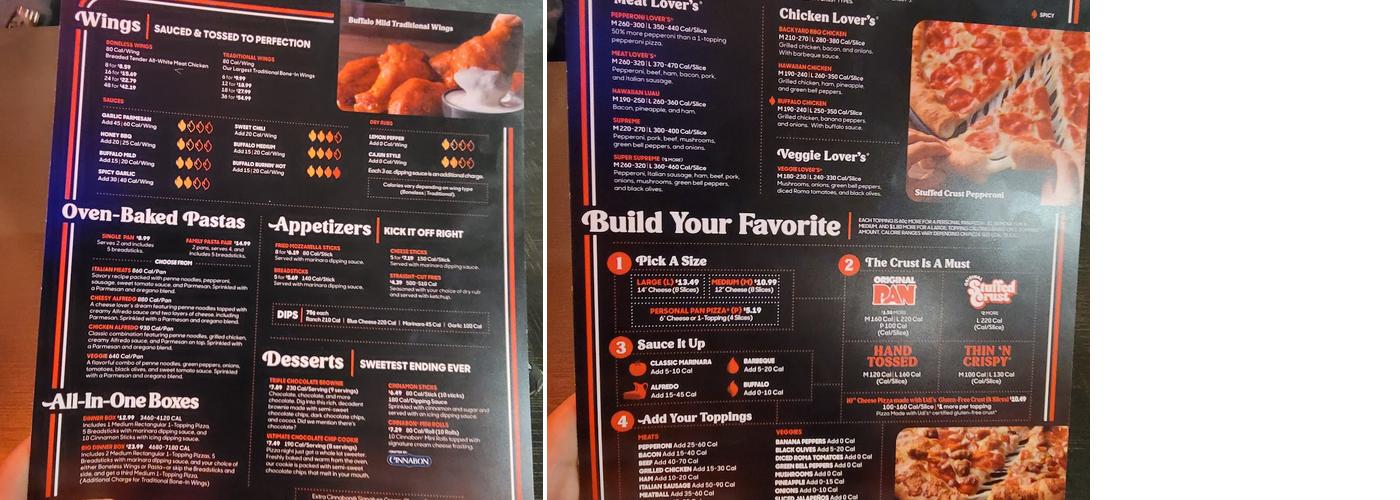 Pizza Hut Menu