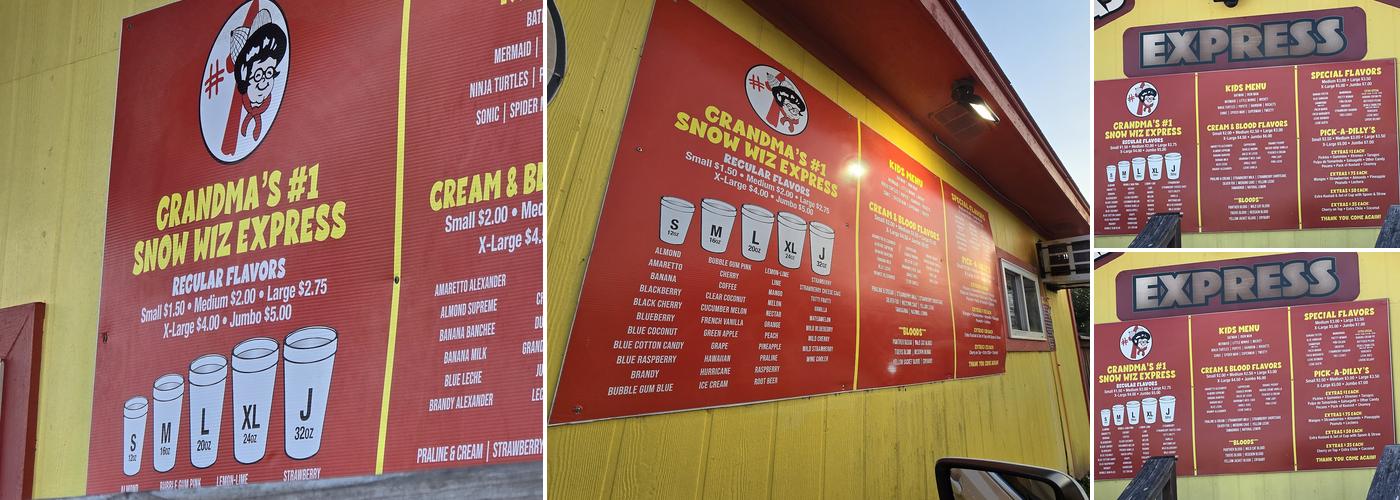 Grandmas Express Menu