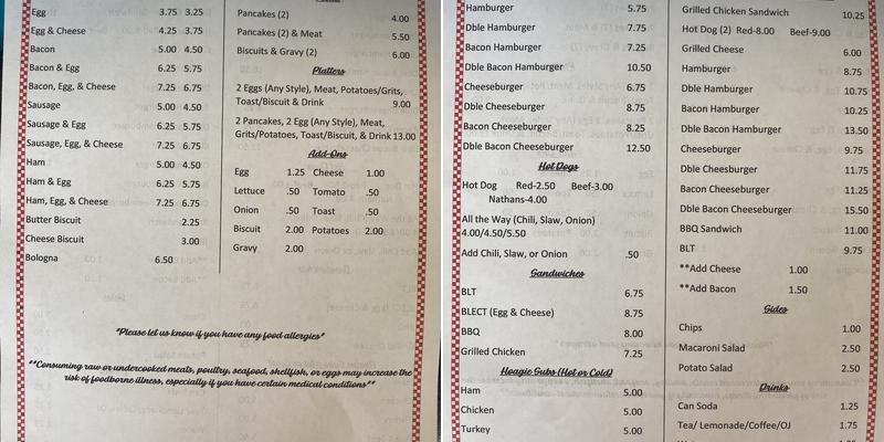 Samantha's Hometown Grill Menu