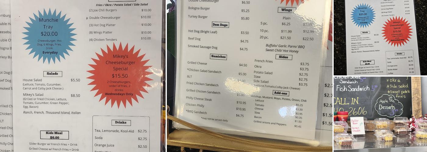 Mikey's Diner Menu