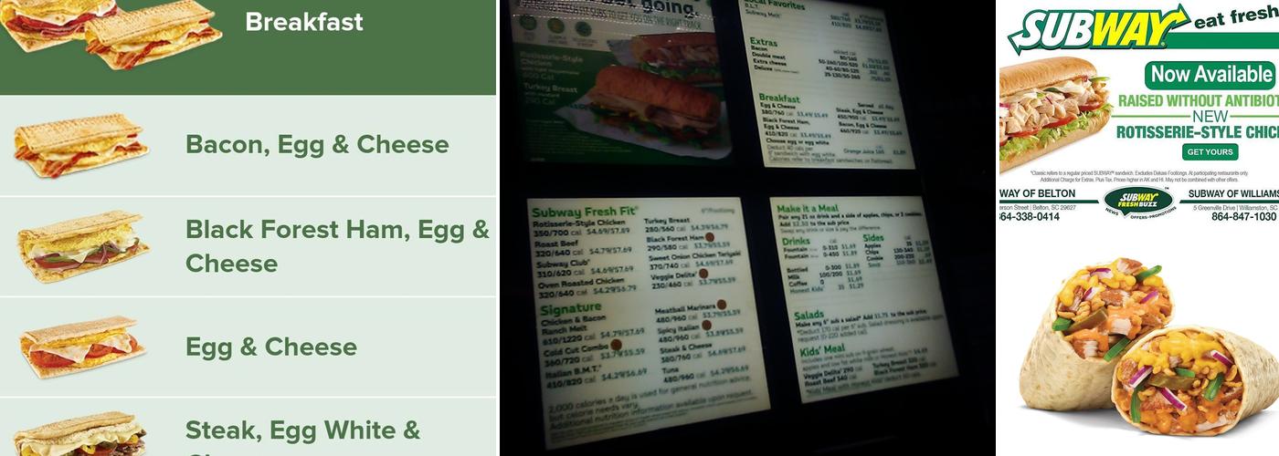 Subway Menu