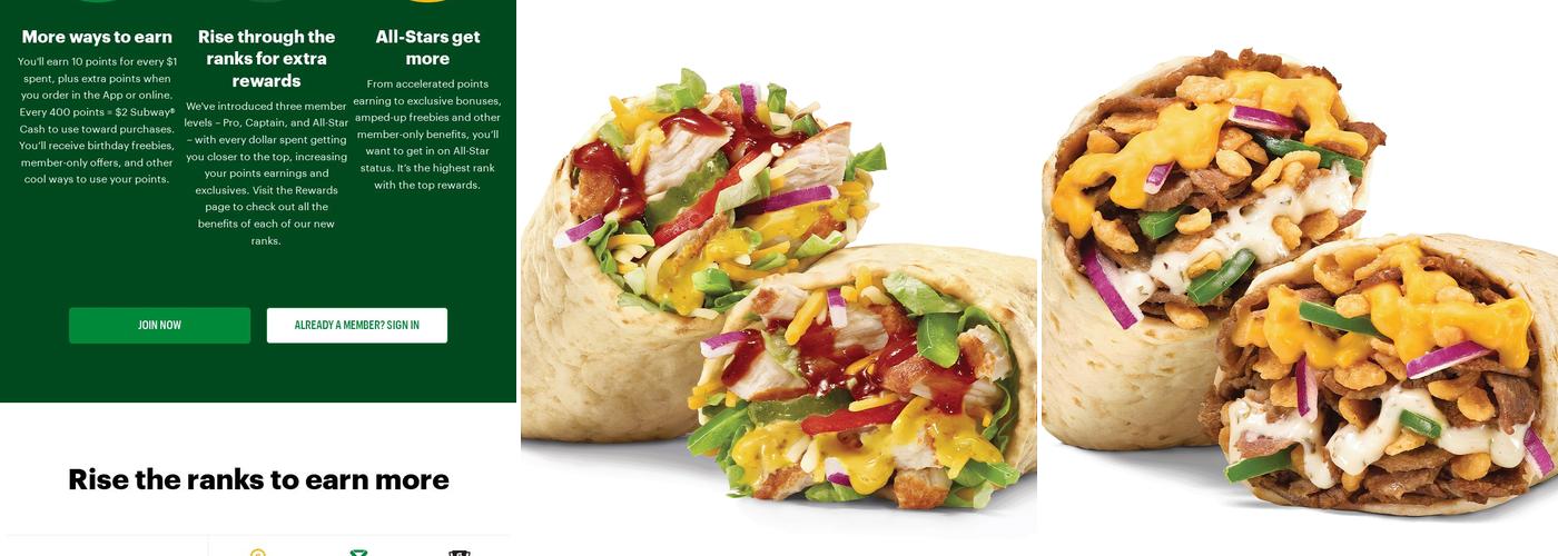 SUBWAY Menu