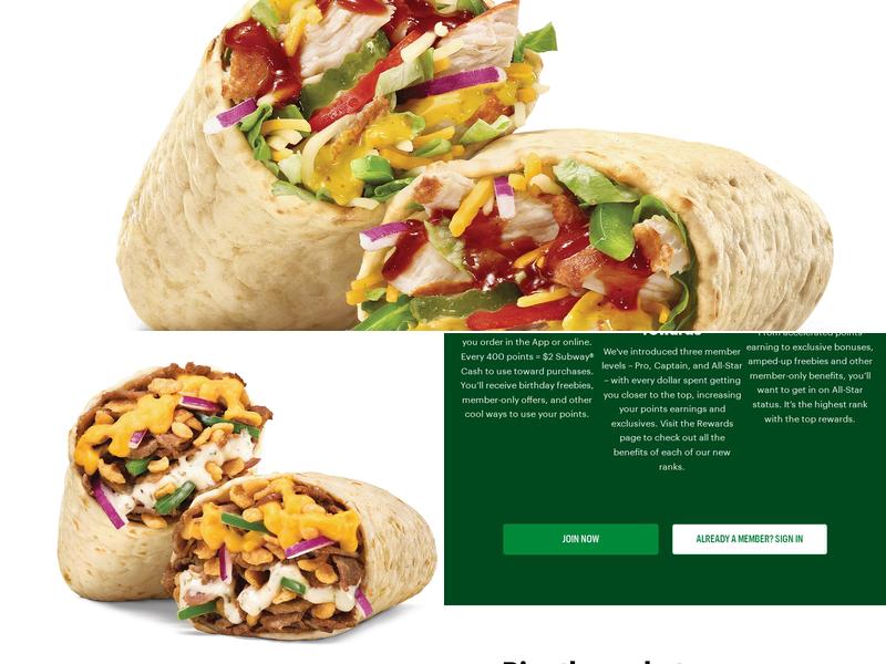 SUBWAY Menu