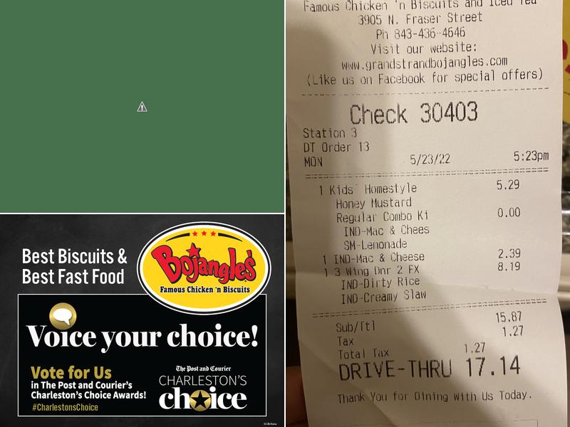 Bojangles Menu