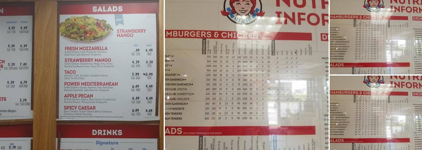 Wendy's Menu