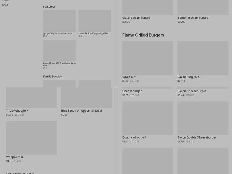 Burger King Menu