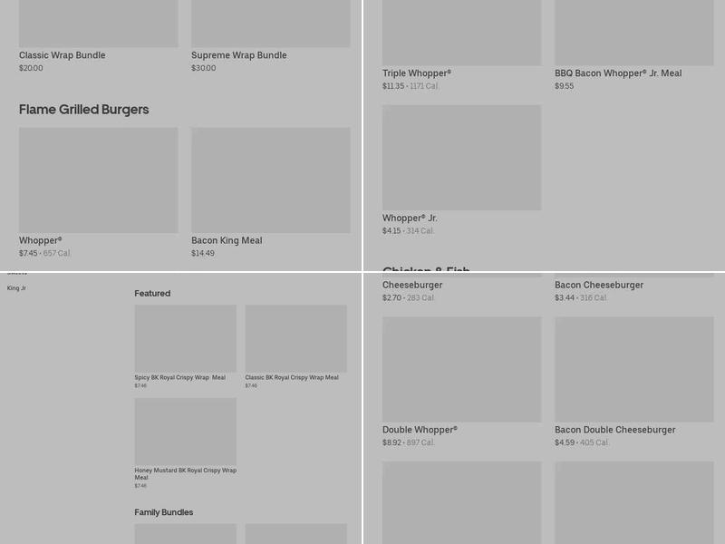 Burger King Menu