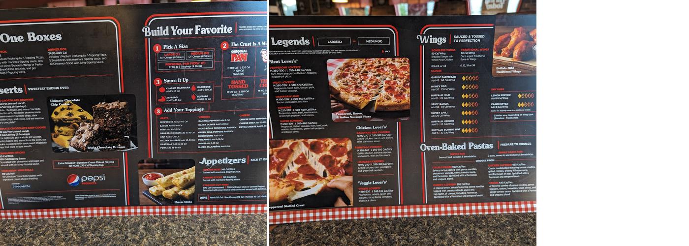 Pizza Hut Menu