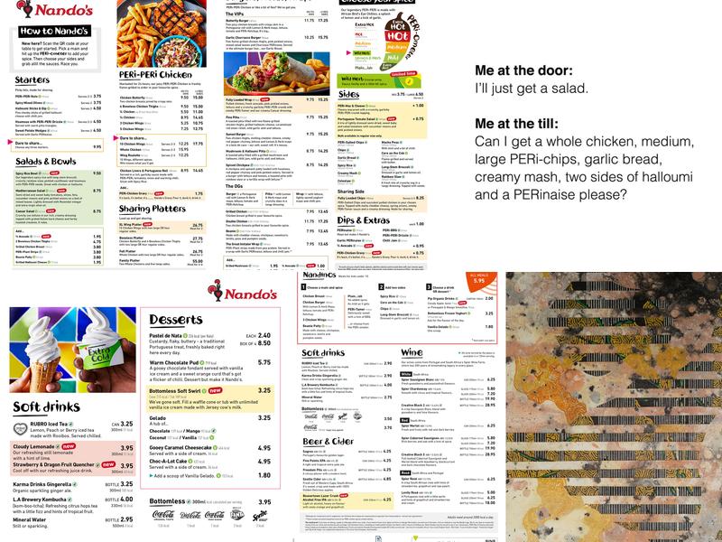 Nando's Huddersfield Menu