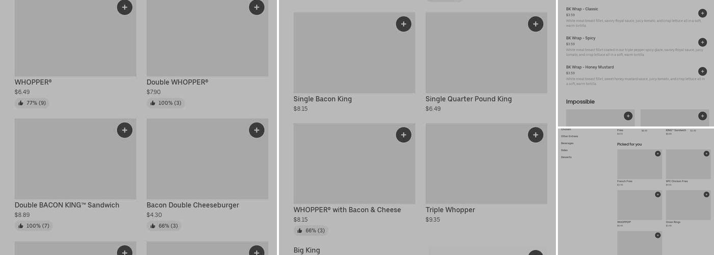Burger King Menu