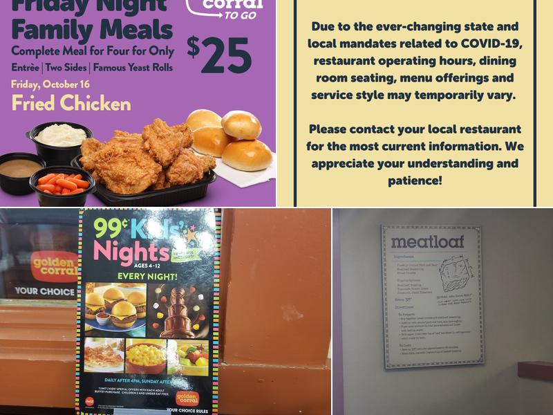 Golden Corral Buffet & Grill Menu