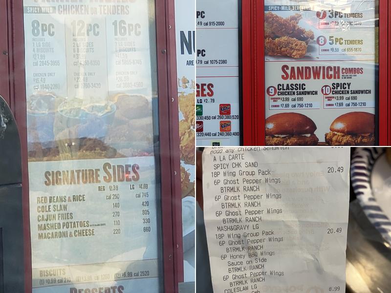 Popeyes Louisiana Kitchen Menu