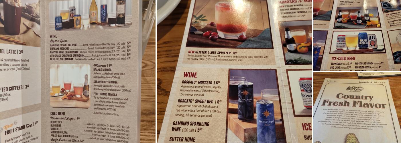 Cracker Barrel Old Country Store Menu