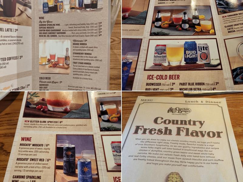 Cracker Barrel Old Country Store Menu