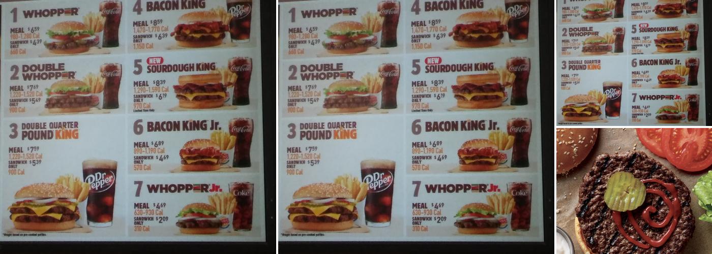 Burger King Menu