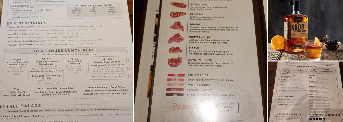 LongHorn Steakhouse Menu