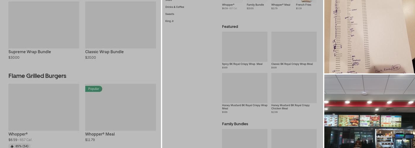 Burger King Menu