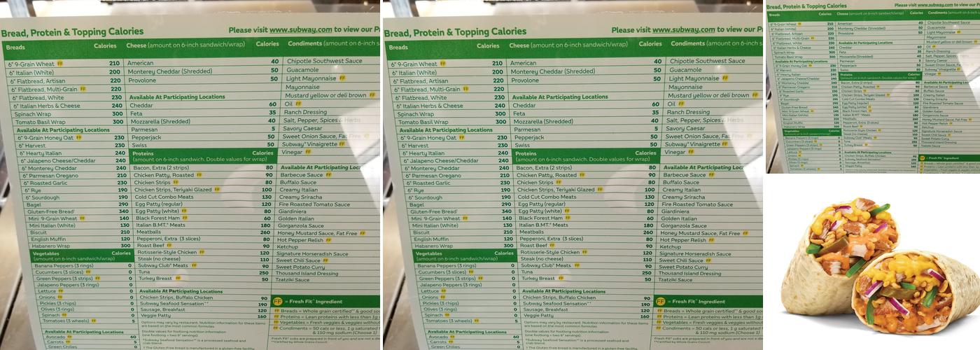 Subway Menu