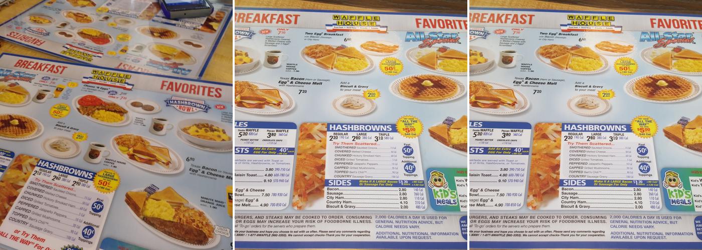 Waffle House Menu