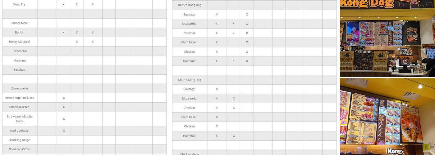 Kong Dog South Shore Menu