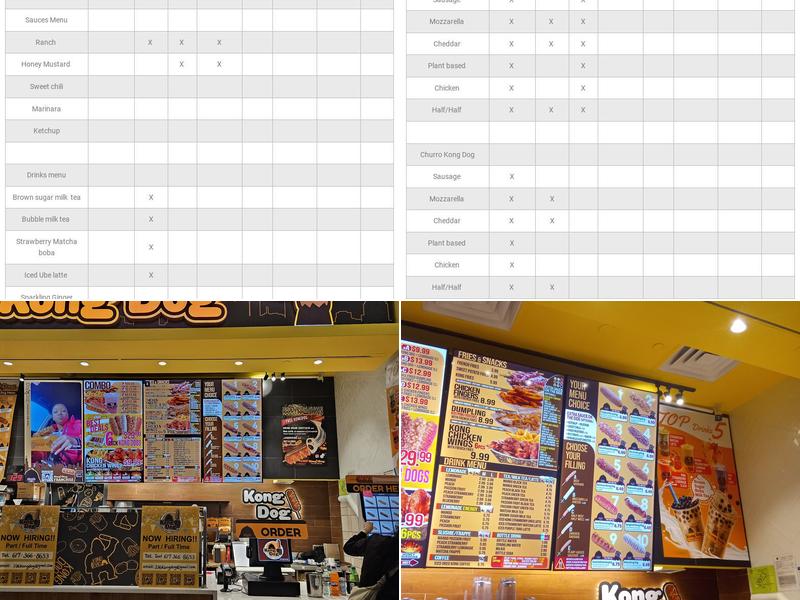 Kong Dog South Shore Menu