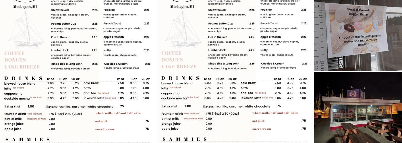 Dockside Donuts Menu