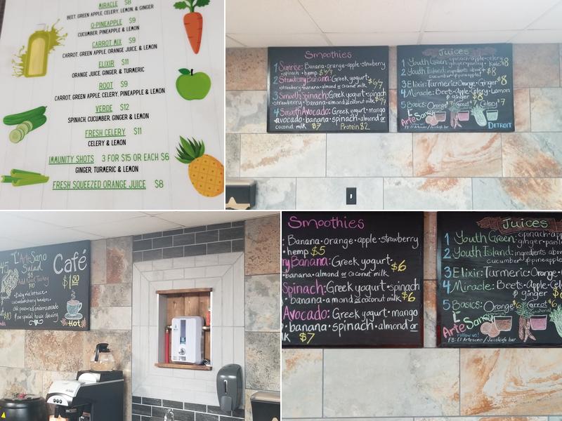 L' ArteSano Cafe & Juice Bar Menu