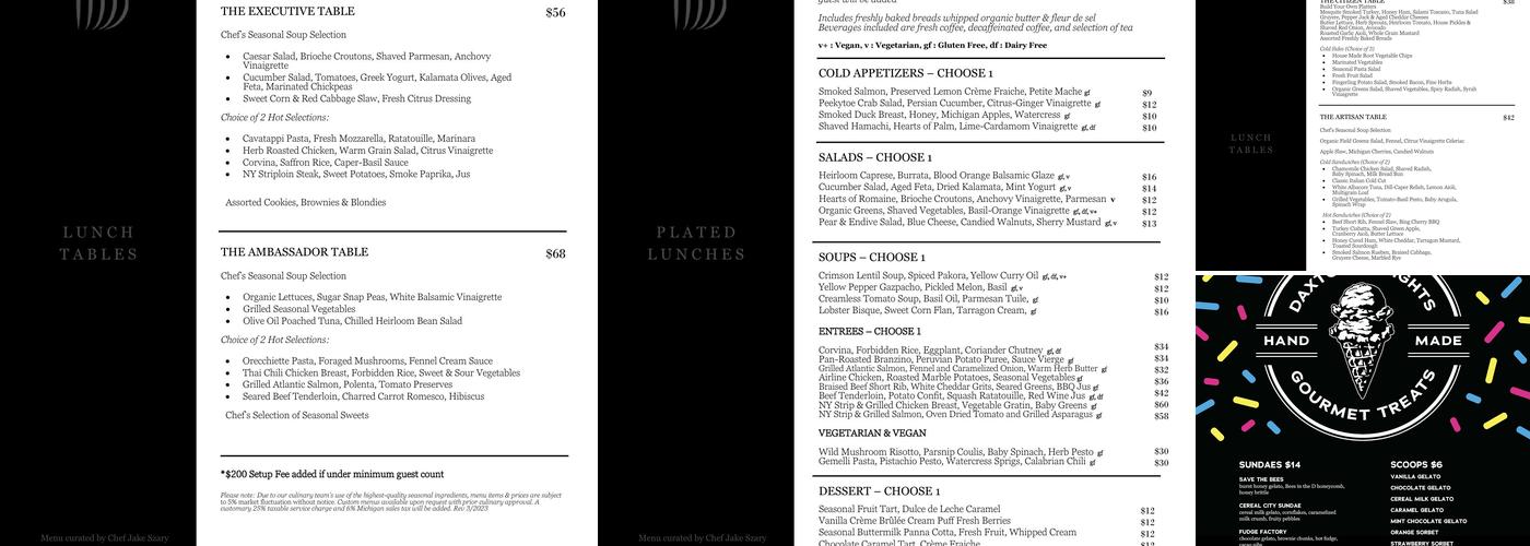 Daxton Delights Menu
