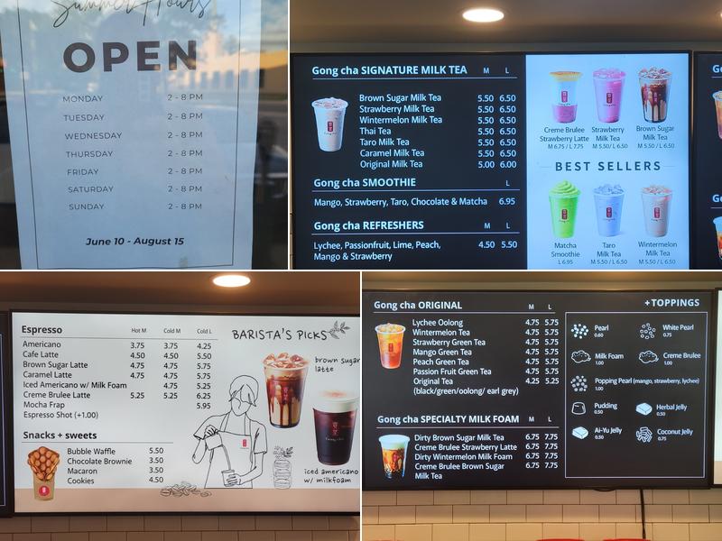 Gong Cha Menu