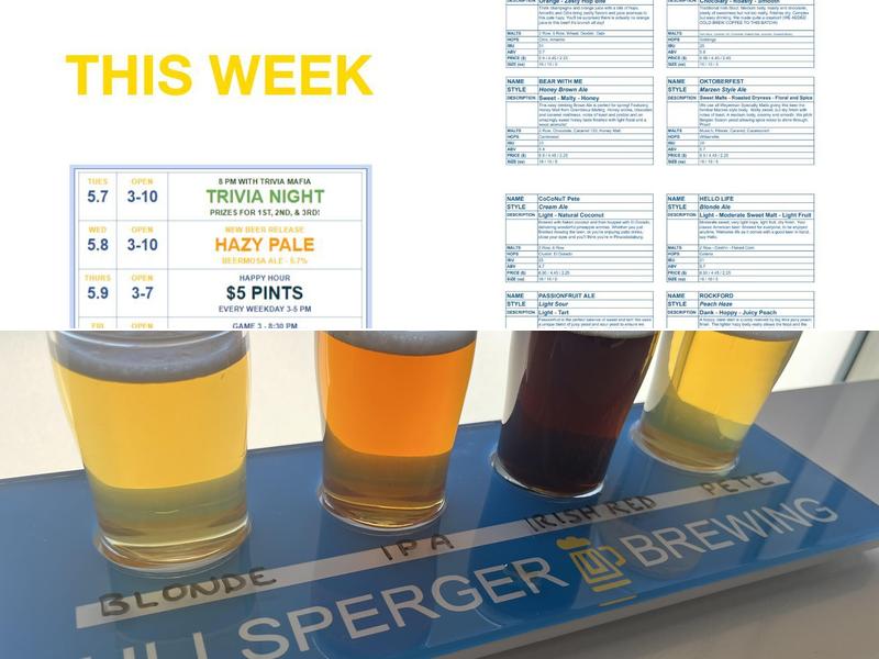 Ullsperger Brewing Menu