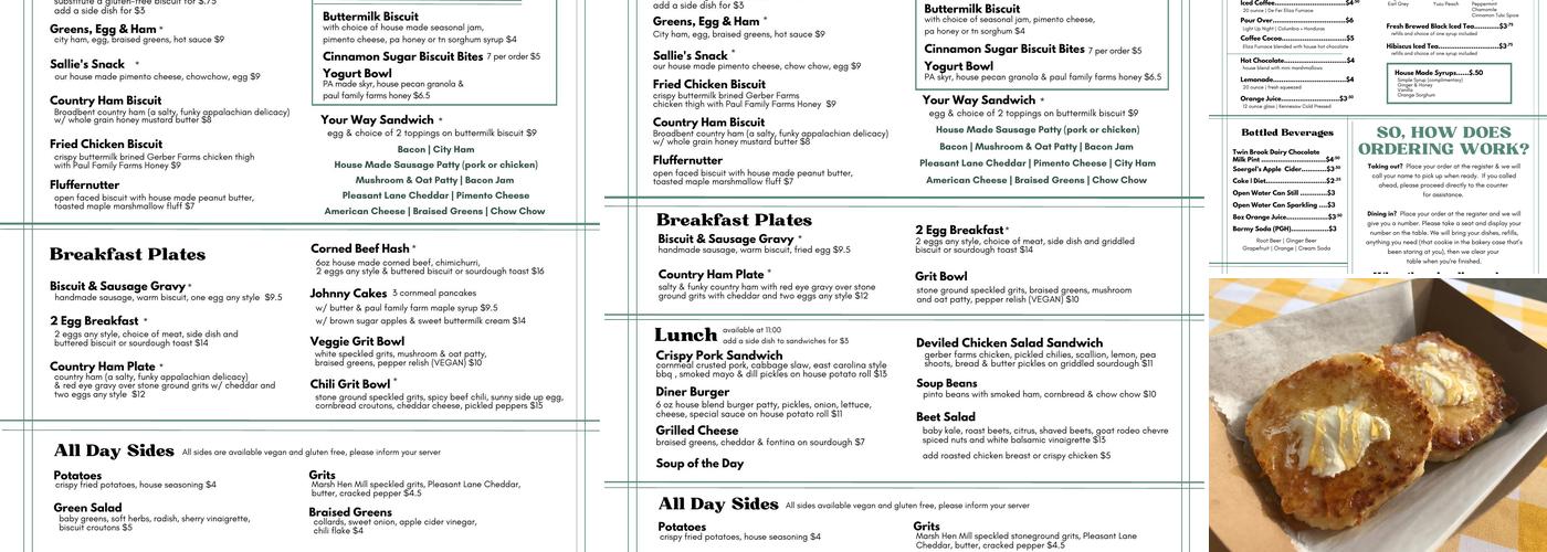Wise County Biscuits & Cafe Menu