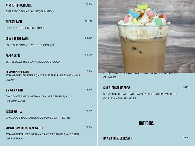 Falls Coffee Menu