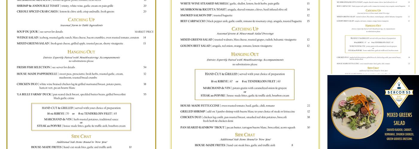 Beacon 53 Menu