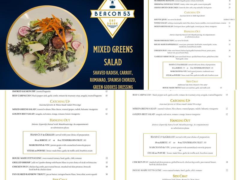 Beacon 53 Menu