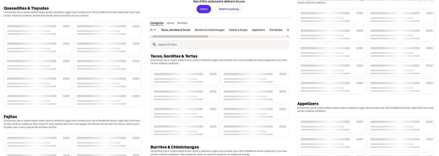 El Potro Grocery Store Menu