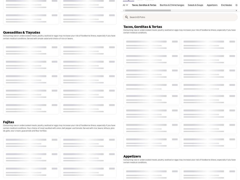El Potro Grocery Store Menu