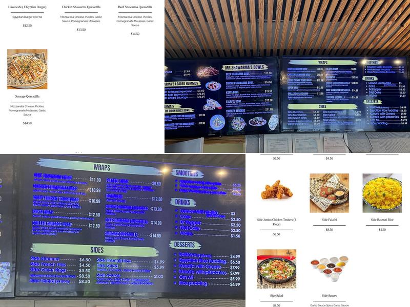 Mr. Shawarma Menu