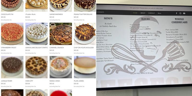 Cheesecake Chinos Menu